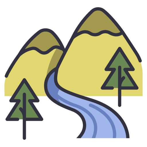 Mountain tree river mountain icon Mountain tree river mountain icon
