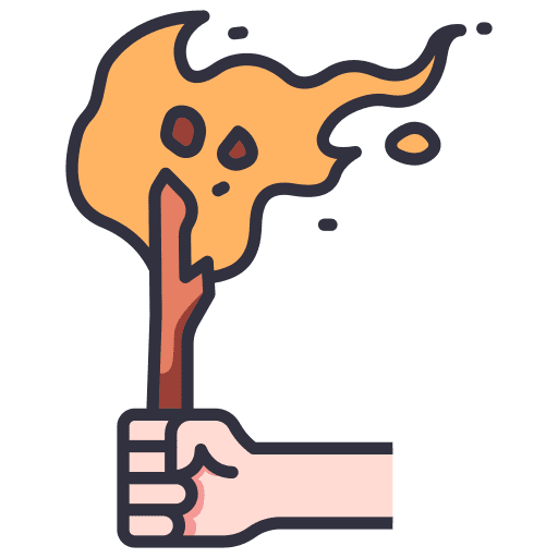 Torch burn fire flame icon Torch burn fire flame icon