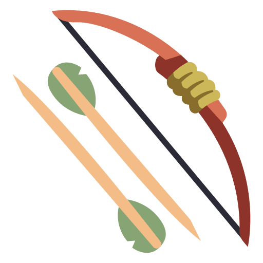 Bow arrow outdoor survival icon Bow arrow outdoor survival icon