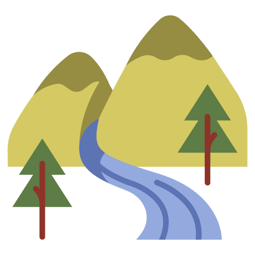 Mountain tree forest river icon Mountain tree forest river icon