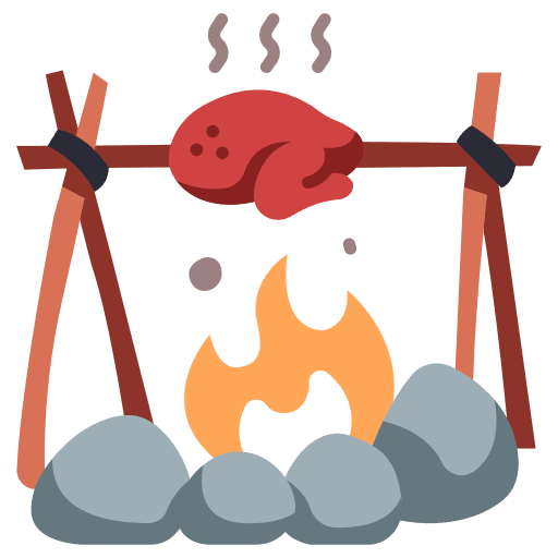 Roast chicken steak cooking food icon