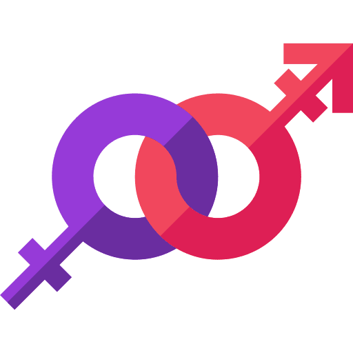 Genders sex gender male and female icon