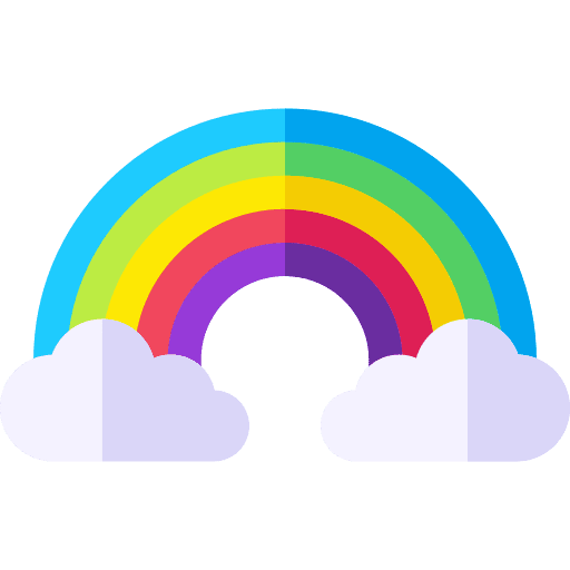 Rainbow fantasy sky cloud icon