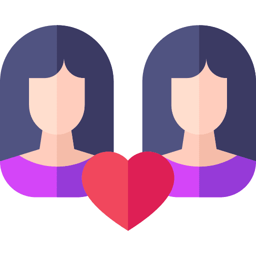 Lesbian romantic pride people icon Lesbian romantic pride people icon