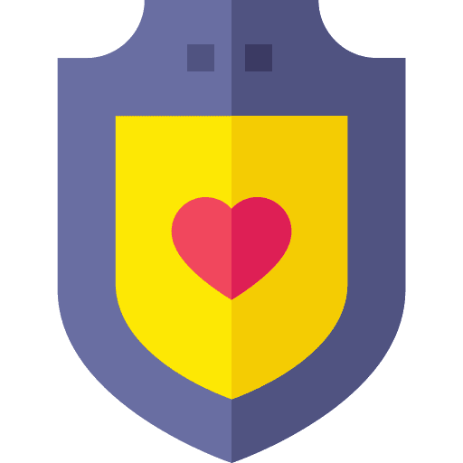 Shield love security shield icon Shield love security shield icon