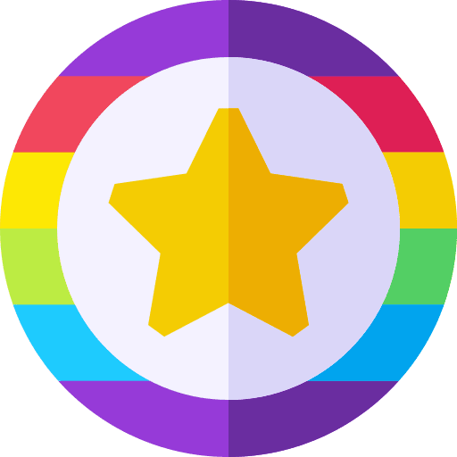 Star sticker gender equality rainbow icon Star sticker gender equality rainbow icon
