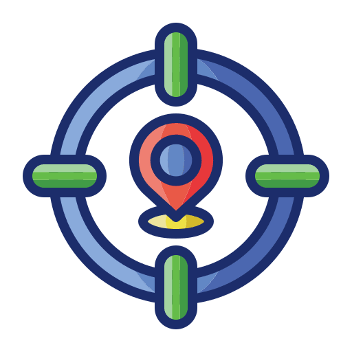 Location pin maps and location focus icon
