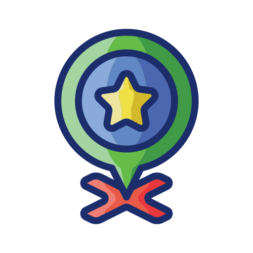 Point of interest location pin maps and location destination icon