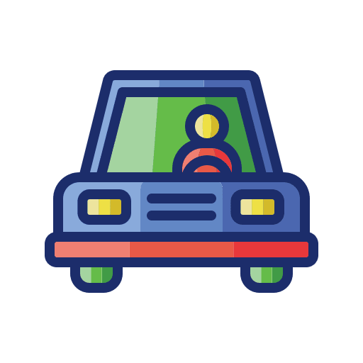 Driving automobile transportation steering wheel icon
