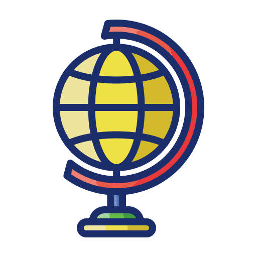 Globe international navigation globe icon