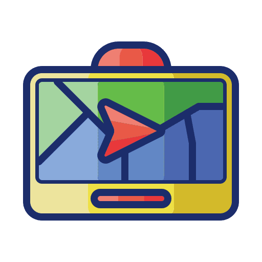 Gps navigator map maps and location search icon