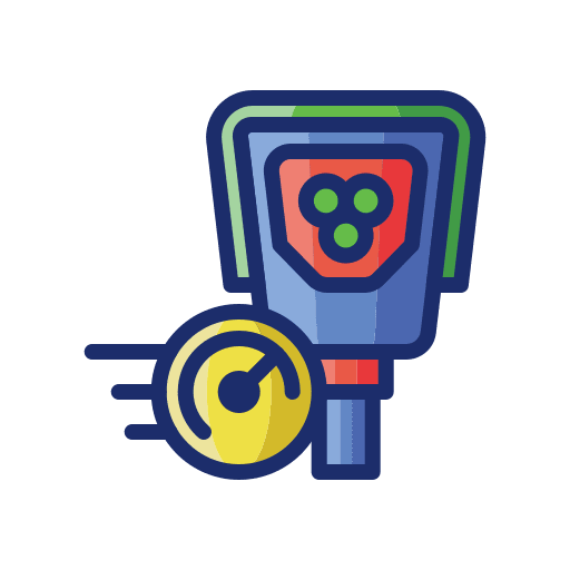 Speed test caption trap frontal icon