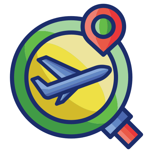 Airport map location aviation flight icon