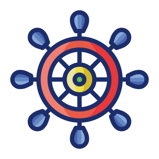 Helm sea transportation control icon