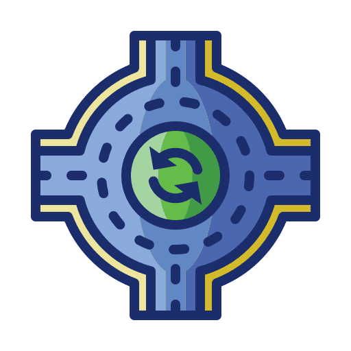 Roundabout map roundabout crossroad icon