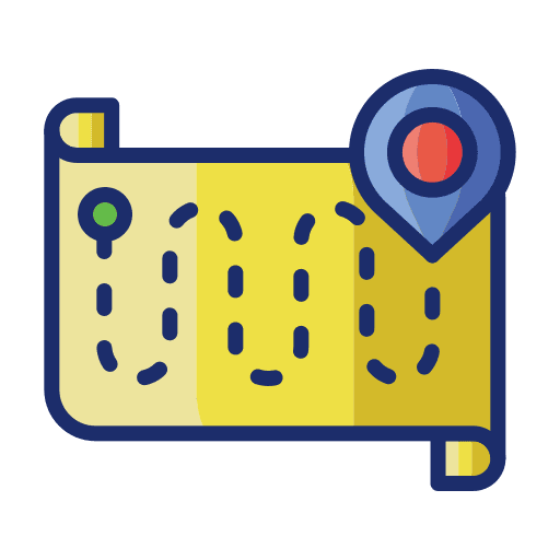 Route maps and location position map pointer icon