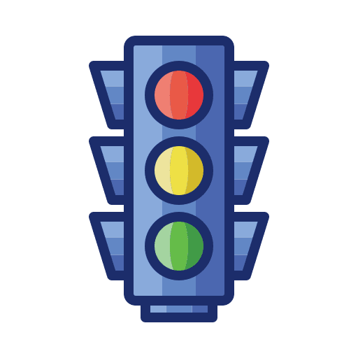 Traffic light transportation stop signal signaling icon