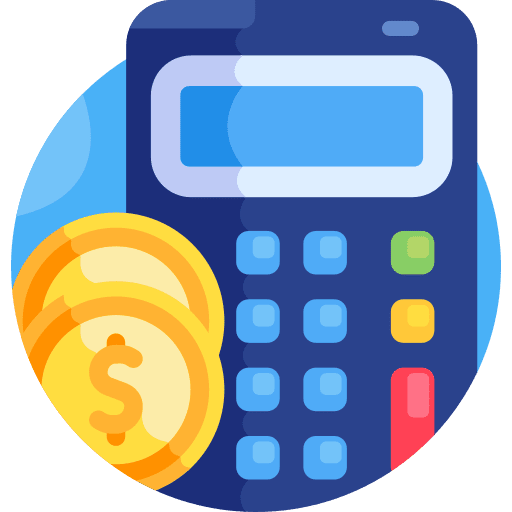Budget payroll technological calculator icon
