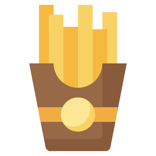French fries fast food fried potatoes fries icon French fries fast food fried potatoes fries icon