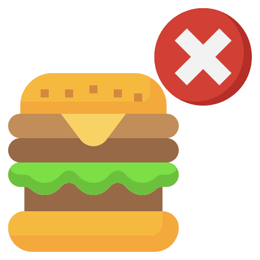 No burger food and restaurant hamburger junk food icon No burger food and restaurant hamburger junk food icon