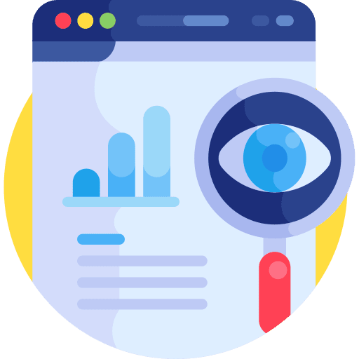 Seo security magnifying glass transparency icon