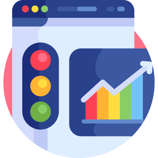 Traffic seo seo and web statistics icon