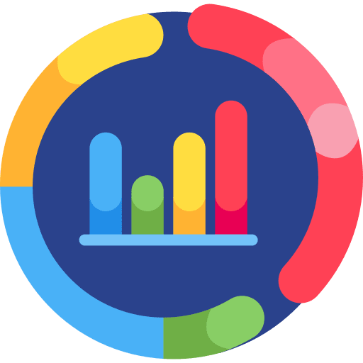 Analysis statistics seo and web bar graph icon