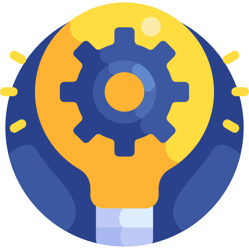 Solution gear implement light bulb icon Solution gear implement light bulb icon