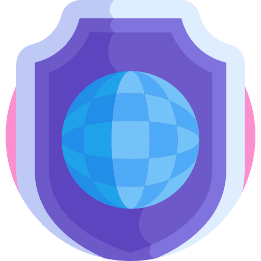 Shield website shield earth globe icon Shield website shield earth globe icon
