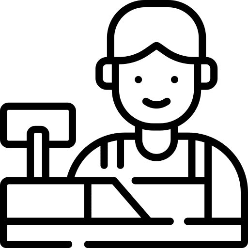 Cashier avatar caucasian user icon