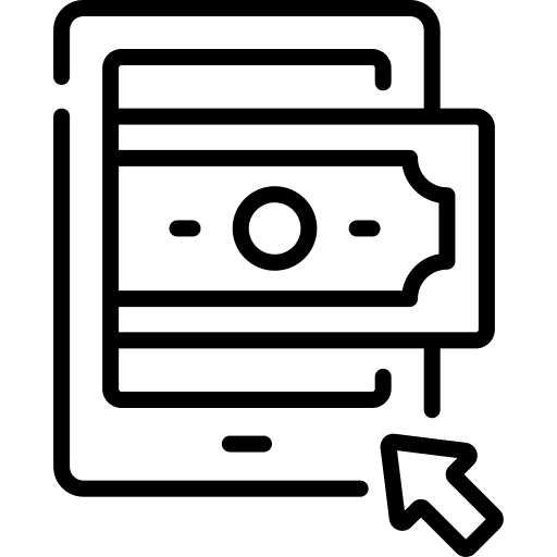 Online payment pointer tablet business and finance icon
