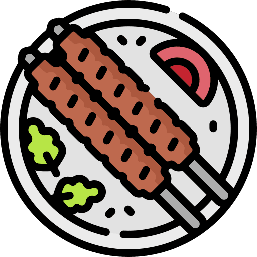 Kebab peanut chicken food and restaurant icon