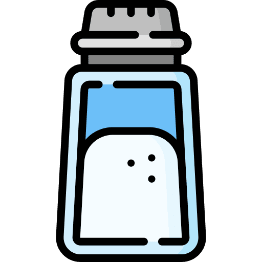 Salt flavoring food and restaurant kitchen utensils icon