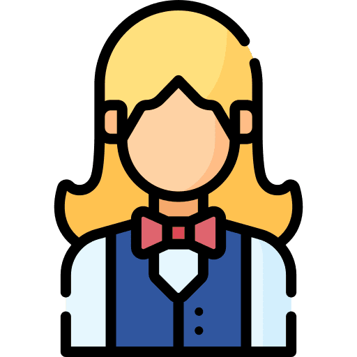 Waitress user professions and jobs food service icon