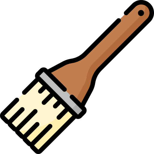 Basting brush food and restaurant bakery brush icon