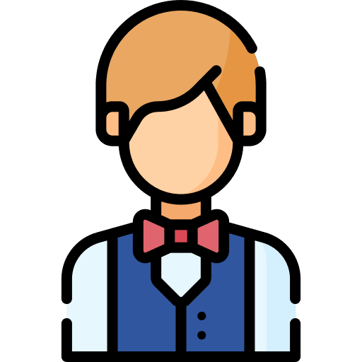 Waiter hospitality professions and jobs butler icon