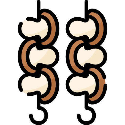 Mushroom brochette grill vegetables icon