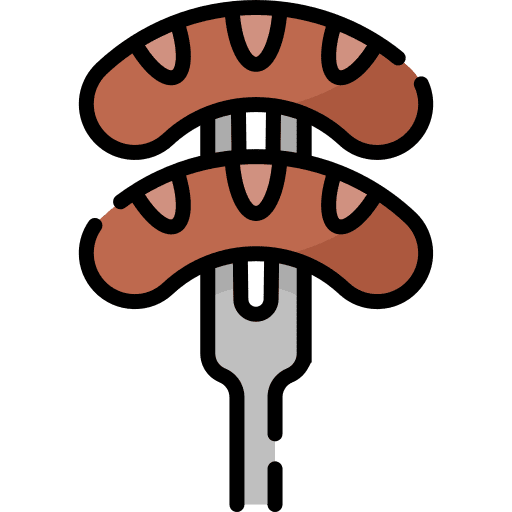 Sausage ketchup mustard sausage icon