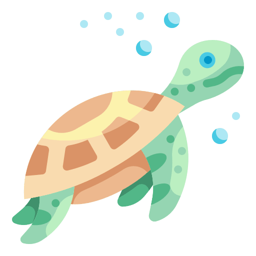 Sea turtle fauna animal kingdom aquatic icon