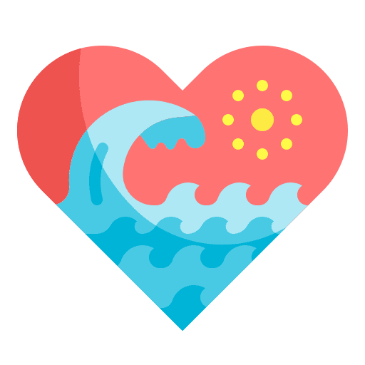 Love ecology and environment ocean wave icon Love ecology and environment ocean wave icon
