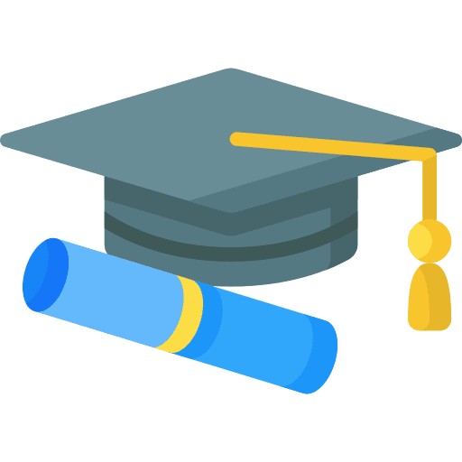 Education certificate diploma degree icon