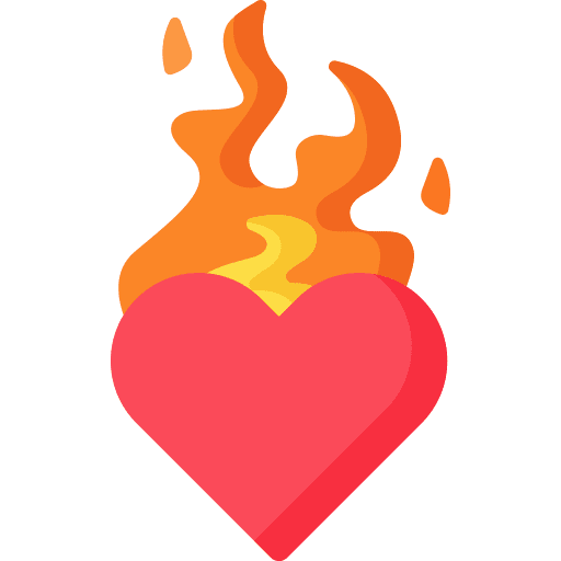 Passion love and romance love motivation icon
