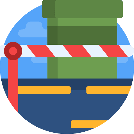 Barrier crossing barrier pass icon