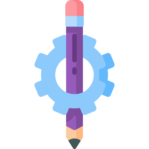 Creativity gear education setting icon