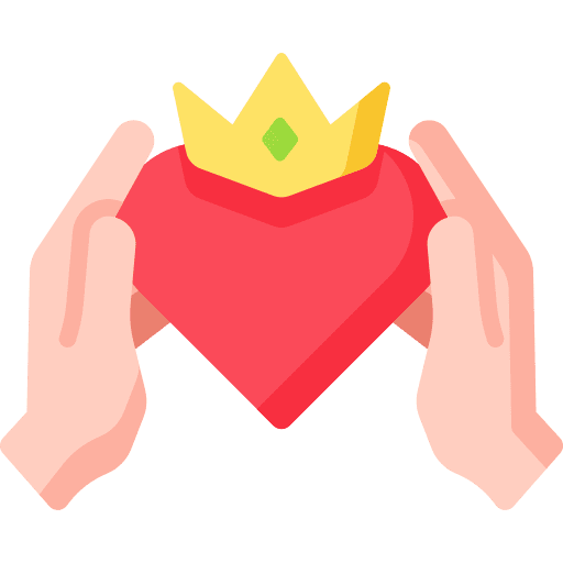 Heart love and romance love crown icon