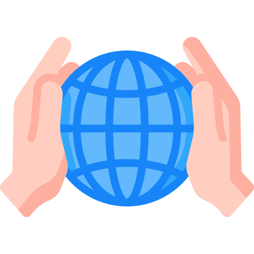 Responsibility earth grid sustainability hands icon