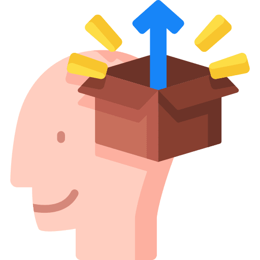 Think out of the box user open mind creative icon