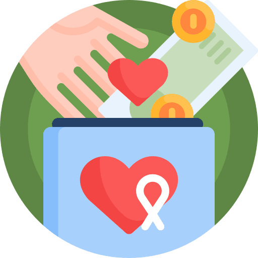 Charity donation hand money icon Charity donation hand money icon