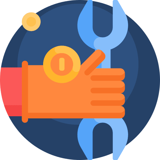 Work repair wrench support icon Work repair wrench support icon