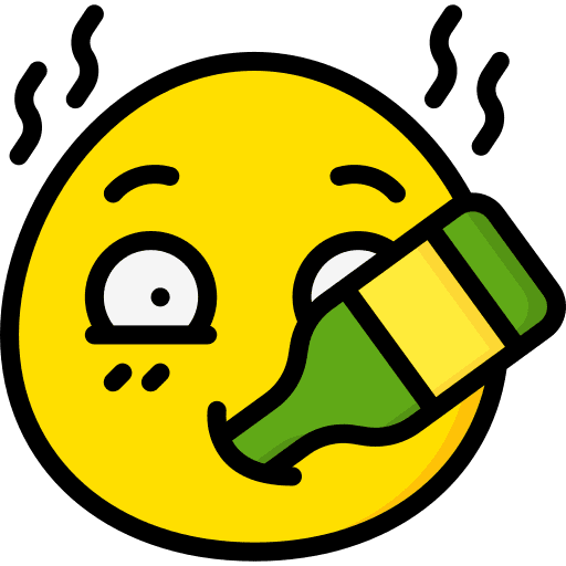 Drunk smileys bottle drink icon